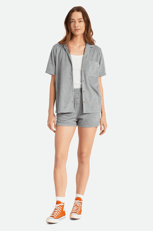 Brixton Bunker Bella Boyfriend Knit Korterma Skjorte Heather Gre