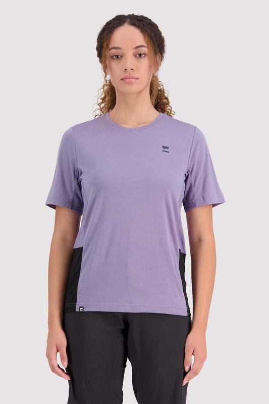 Mons Royale Womens Tarn Merino Shift Tee Thistle/Black 