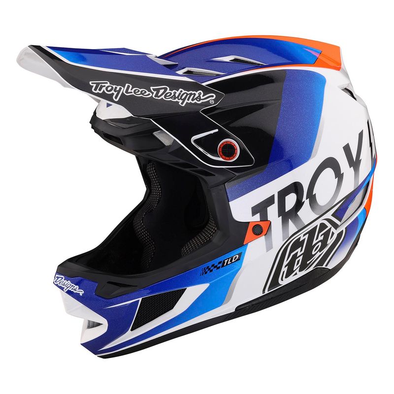 Troy Lee Designs D4 Composite Helmet Qualifier White/Blue