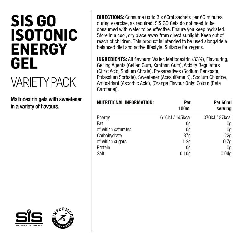 SIS GO Isotonic Energy Gel Mixed 7-pack