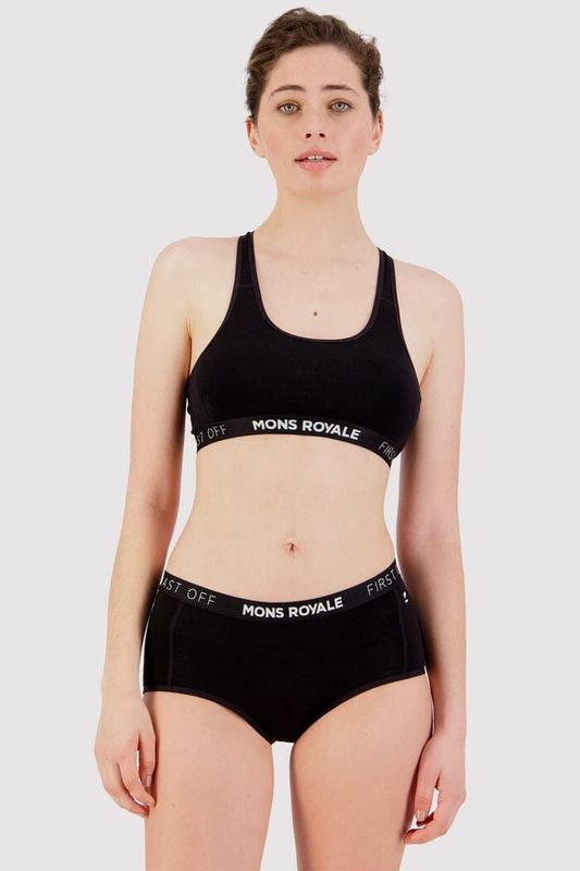 Mons Royale Womens Sierra Sports Bra Black