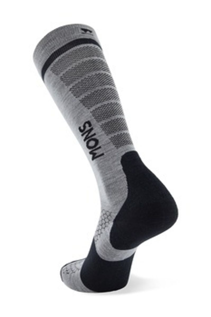 Mons Royale Unisex Pro Lite Merino Snow Sock Grey Marl