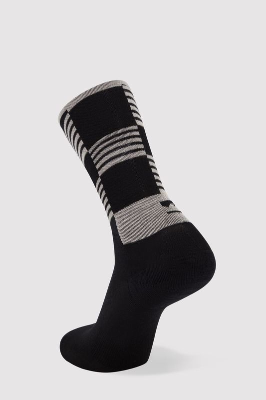 Mons Royale Unisex Atlas Crew Sock Black Check