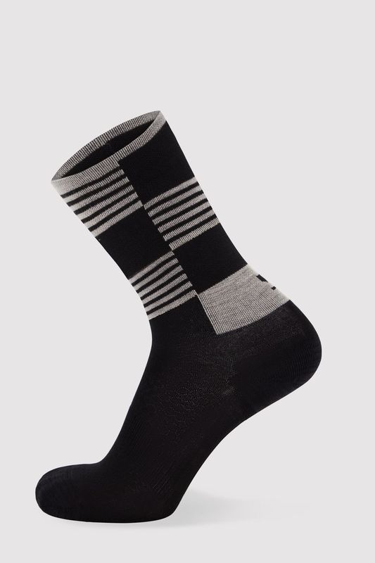 Mons Royale Unisex Atlas Crew Sock Black Check