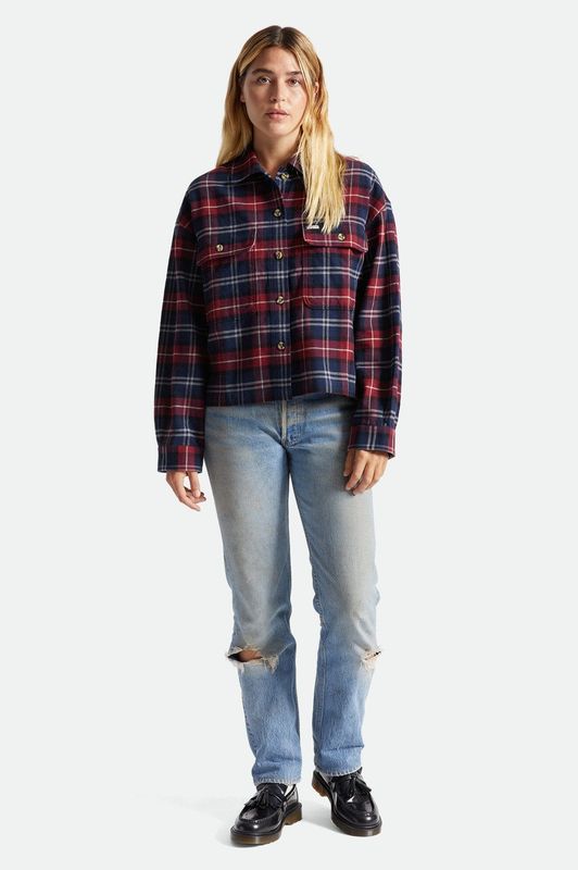 Brixton Bowery W L/S Flannel Cordovan