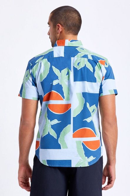 Hovedbilde Brixton Charter Print S/S Woven Blue Fog